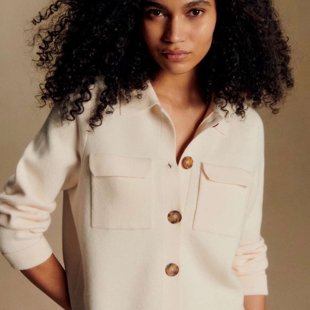 Sézane Betty Cardigan NWT size Small Ecru Color